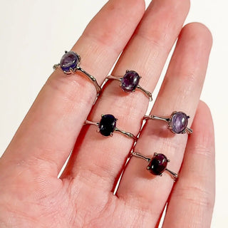 Adjustable 925 Sterling Silver Gemstone Rings