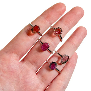 Adjustable 925 Sterling Silver Gemstone Rings