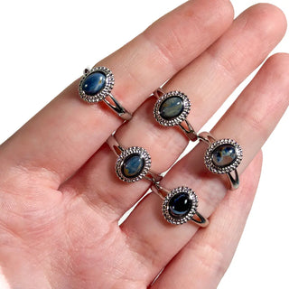 Adjustable 925 Sterling Silver Gemstone Rings