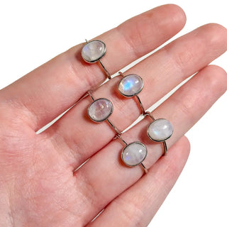 Adjustable 925 Sterling Silver Gemstone Rings