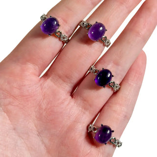 Adjustable 925 Sterling Silver Gemstone Rings
