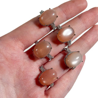 Adjustable 925 Sterling Silver Gemstone Rings