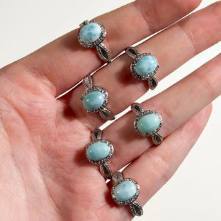 Adjustable 925 Sterling Silver Gemstone Rings