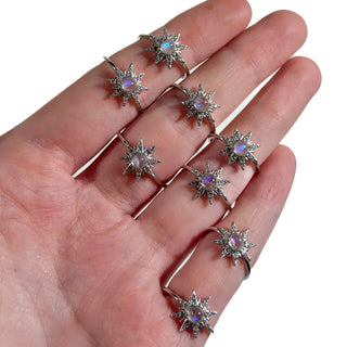 Adjustable 925 Sterling Silver Gemstone Rings