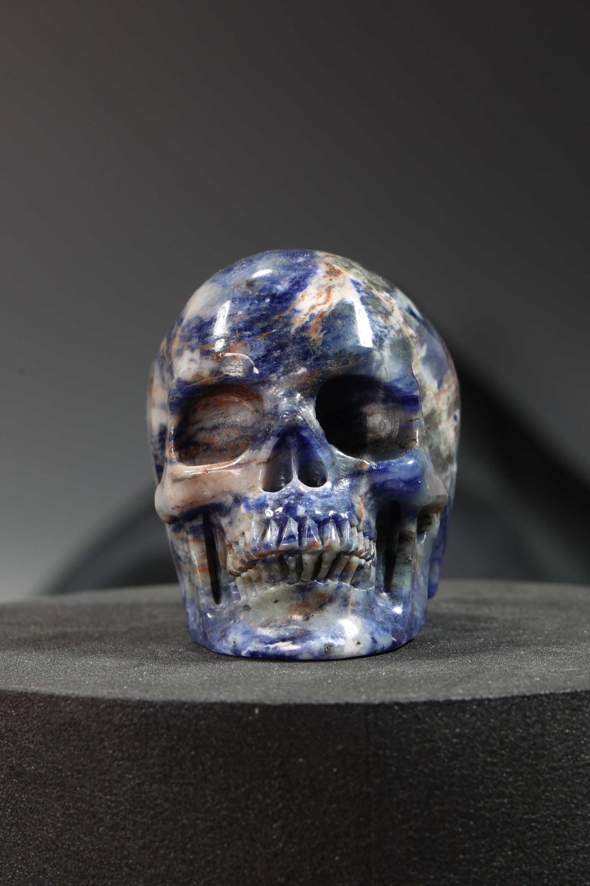 Sodalite Skull Carving