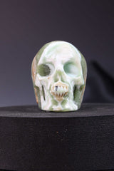 Green Onyx Skull Carving