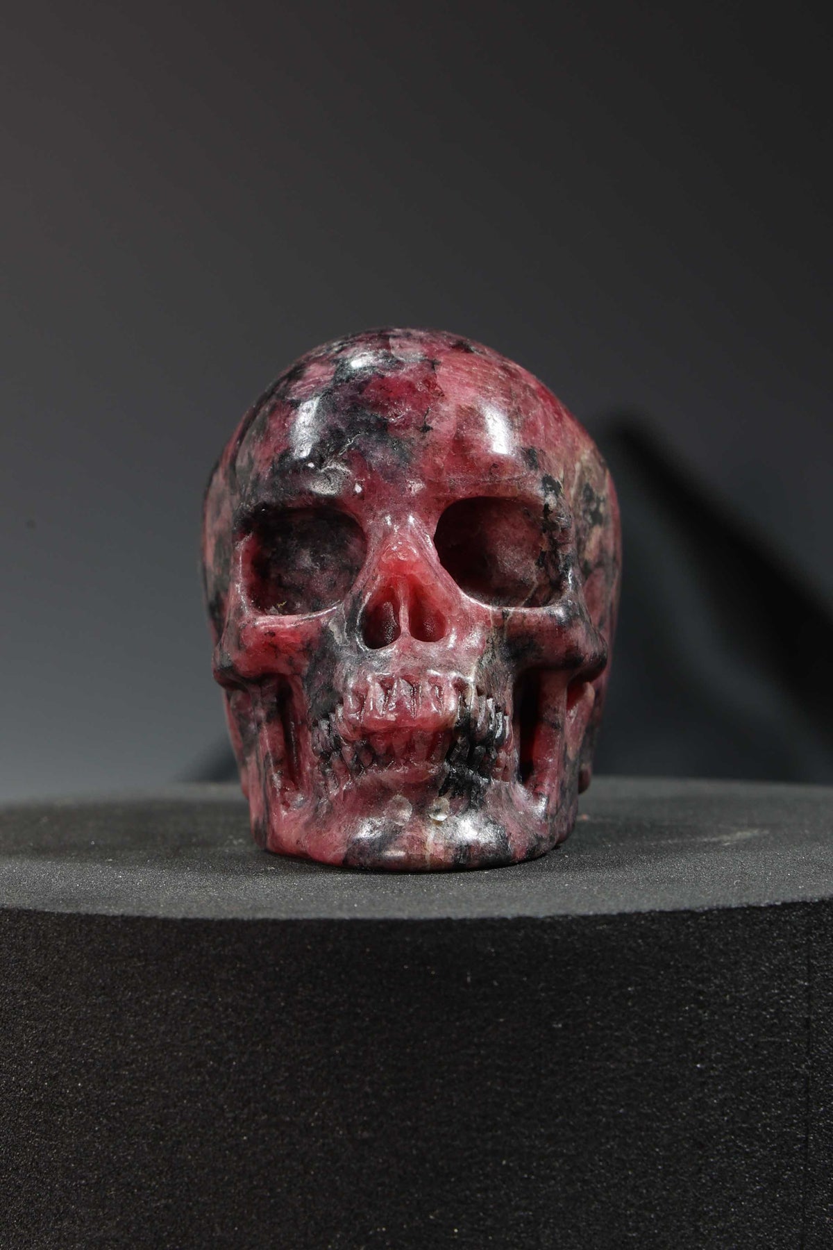 Rhodonite Skull Carving