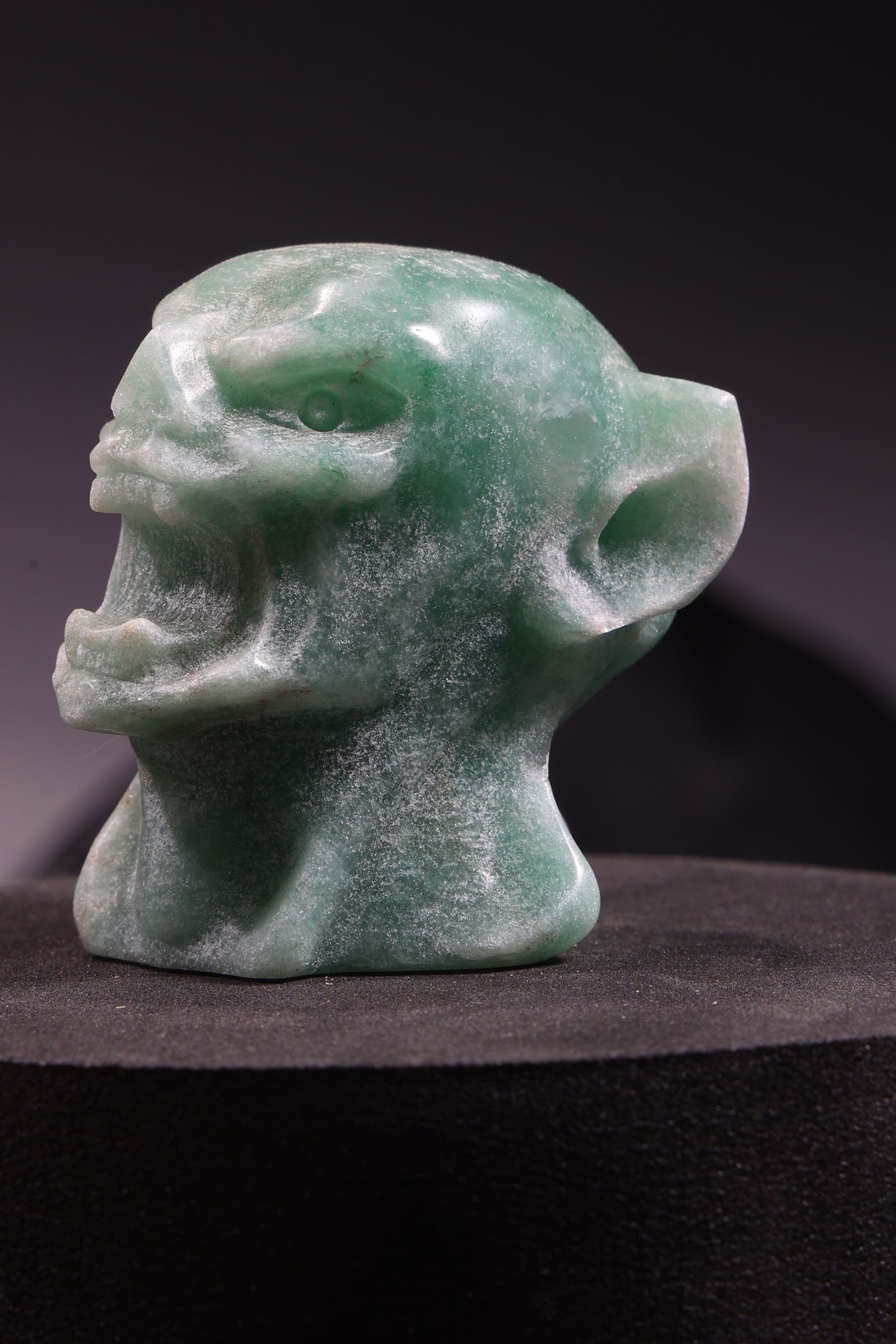 Green Aventurine Gargoyle Head Carving