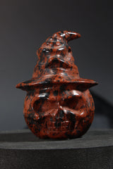Mahogany Obsidian Pumpkin Skull