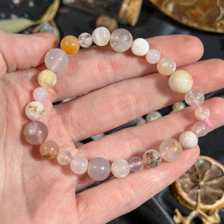 Flower Agate Stretchy Bracelet